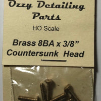 8BA Countersunk 3/8 inch BRASS SCREWS Qty 10
