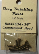 8BA Countersunk 3/8 inch BRASS SCREWS Qty 10