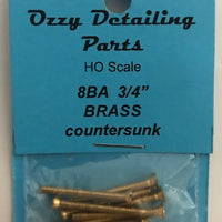 8BA Countersunk 3/4 inch BRASS SCREWS Qty 10