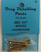 8BA Countersunk 3/4 inch BRASS SCREWS Qty 10