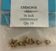 8BA CHEESEHEAD 1/8 inch BRASS SCREWS Qty 10
