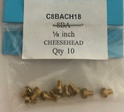 8BA CHEESEHEAD 1/8 inch BRASS SCREWS Qty 10