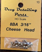 8BA CHEESEHEAD 3/16 inch BRASS SCREWS Qty 10