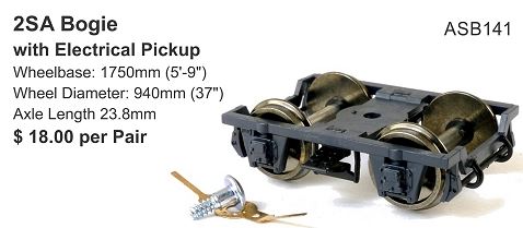 141: 2SA HO-Scale Bogie with Electrical Pickup : SDS MODELS ASB141.