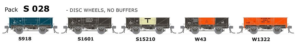 S Wagon: -Pk S 028 NSWGR S-Truck: 5 in Pack with Disc Wheels, No Buffers, AUSTRAINS NEO