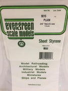 EVERGREEN-9015 Plain 3 x  .015 thick (0.4 mm) white polystyrene 300 mm x 155 mm sheet. (3 sheet) EVERGREEN