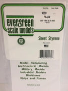 EVERGREEN-9030 Plain 2 x  .030 thick (0.75mm) white polystyrene 300 mm x 155 mm sheet. (2 sheets) EVERGREEN