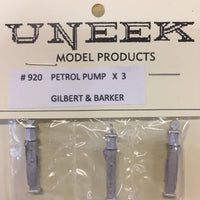 920 Uneek 920: Petrol Pump x 3 GILBERT & BARKER HO Gauge Railway: Accessories: No. 920