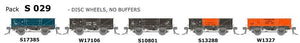 S Wagon: -Pk S 029 NSWGR S-Truck: 5 in Pack with Disc Wheels, No Buffers, AUSTRAINS NEO