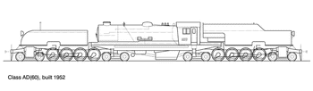 Class AD60 4-8-4-4-8-4 HO Data Sheet drawing NSWGR locomotive.*