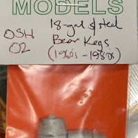 AM Models : OSH-02 18 Gallon stainles steel beer kegs 4, O scale model detailing parts NSWGR