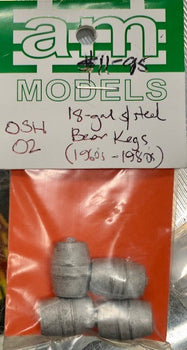 O Scale OSH-02 18 Gallon stainles steel beer kegs 4, O scale model detailing parts NSWGR - AM Models
