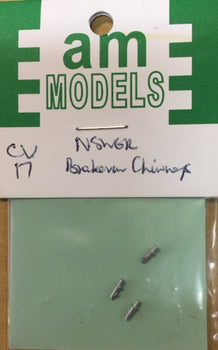 CV17 AM Models : CV17 NSWGR Brake Van Chimneys (3) whitemetal