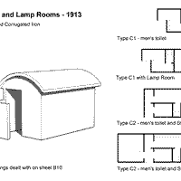 B10 1913 Toilets & Lamp Rooms Corrugated, Curved rooves
