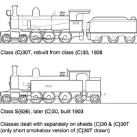 Class C30T (Tender) 4-6-0 HO Data Sheet drawing NSWGR locomotive