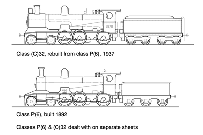 Class C32 4-6-0 HO Data Sheet drawing NSWGR locomotive