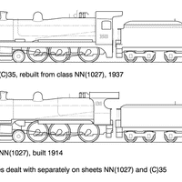 Class C35 4-6-0 HO Data Sheet drawing NSWGR locomotive