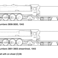Class C38 4-6-2 HO Data Sheet drawing NSWGR locomotive
