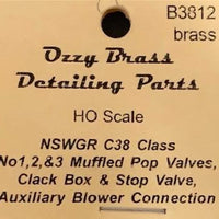 B3824 - C38 Class Bell crank & s/box throttle lever.  Ozzy Brass NSWGR