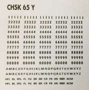 R & L PASSENGER CAR DECAL : CHSK 65Y R & L YELLOW Car Codes, Letters & Numbers see below for list of codes. Ozzy Decals