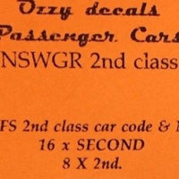 #31W  for Candy Livery White words & codes for FS 2nd class car See description below PASSENGER CAR DECAL: Ozzy NSWGR Decals