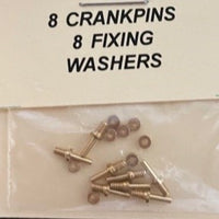Crank-pins & Washers (8) FOR ROMFORD DRIVING WHEELS.