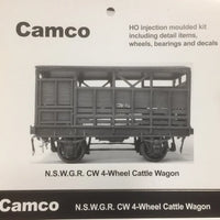 CAMCO “CW” 4 wheel Cattle Wagon N.S.W.G.R. HO Plastic KIt.