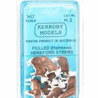 Kerroby Models: H2 HEREFORD STEERS  ALL STANDING  (10)painted