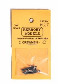 Kerroby Models: H25 CREWMEN E. DRIVER STANDING, FIREMAN SITTING. PEWTER PAINTED