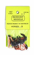 Kerroby Models: H7 HORSES  B. DARK BROWN  ASSORTED POSES (5)painted