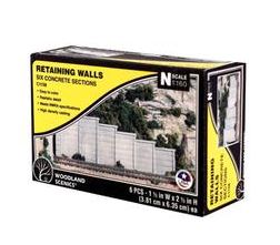 Woodland Scenics: RETAINING WALL CONCRETE - N SCALE (6PC)