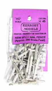 Kerroby Models: H45 SPLIT RAIL FENCE 70CM (APPROX 200 SCALE FEET) UNPAINTED.