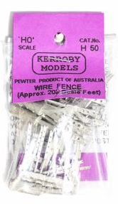 Kerroby Models: H50 WIRE FENCE 700MM (APP 200 SCALE FT.) unpainted
