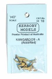 Kerroby Models: H18 KANGAROOS  A PK. ASSORTED POSES.(3) painted
