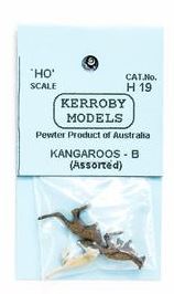 Kerroby Models: H19 KANGAROOS  B PK ASSORTED POSES (3) painted