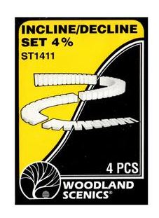 Woodland Scenics: ST1411 INCLINE/DECLINE SET 4% SUBTERRAIN LIGHTWEIGHT LAYOUT SYSTEM