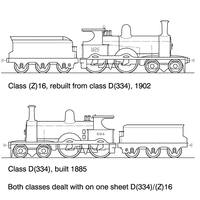 Class D(334) 4-4-0 HO Data Sheet drawing NSWGR locomotive