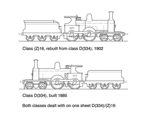 Class D(334) 4-4-0 HO Data Sheet drawing NSWGR locomotive
