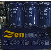 DCCconsepts DCD-ZBHP.6 Zen Black Decoder: O and large scale. Fully protected. 3-5 amps reliably. 6 fun. Built-in high power stay alive *