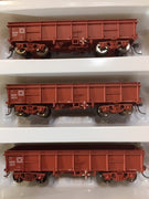 NOEF BOGIE OPEN WAGON NSWR WAGON RED weathered #PACK F - 3 in pack . - Eureka Models