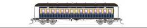 FO 025 AUSTRAINS NEO : End Platform Car FO 1423 BLUE & CREAM CAVES EXPRESS SPEAR CAR Single Car