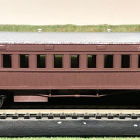 FO Brass 2nd class BOARD SIDE NSWR PASSENGER CAR needs repainting Tuscan / Silver roof. BERG'S BRASS MODEL