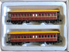 NSWGR 'N scale '  FO Indian Red Suburban PASSENGER CARS, Toilets, Yellow Roof, Two car pack. GOPHER