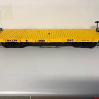 G Scale Flat Wagon BALTO-OHIO Yellow with YELLOW Deck LGB type couplers, BACHMANN #G2.