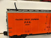 G Scale  Pacific Fruit Express 50' Refrigerator Car Kadee type couplers, #G4.