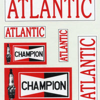 GVB 009 - Gwydir Valley Models - Atlantic Oil/Champion spark Plugs  - Atlantic in 3 sizes and Champion Spark Plugs in 2 sizes.  Heritage Billboard Decals