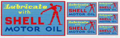 GVS 005 Lubricate with Shell Motor Oil Gwydir Ozzy Decals:  - 3 Sizes to suit all scales.  Heritage Billboard Decals