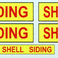 GVS 008-1 : Shell Siding Sign: Gwydir Ozzy Decals:  Content- 3 Sizes to suit all scales.  Heritage Billboard Decals