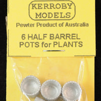 Kerroby Models - HD 103 - 6 Half Barrel Pots for Plants
