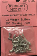 Kerroby Models - HD35 - 24 Wagon Buffers (No Backing Plate)